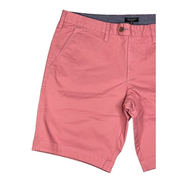 Ted Baker Men's Chino Shorts Pink Flat Front Pockets Stretch Twill 38R New - Picture 5 of 9